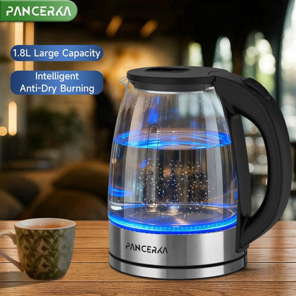 PANCERKA Electric Kettle 1.8L, 1500W Fast Boiling with LED Indicator, Auto Shut-Off, Bpa-Free and Wide Mouth for Easy Cleaning, Electric Tea Kettle for Home, Office