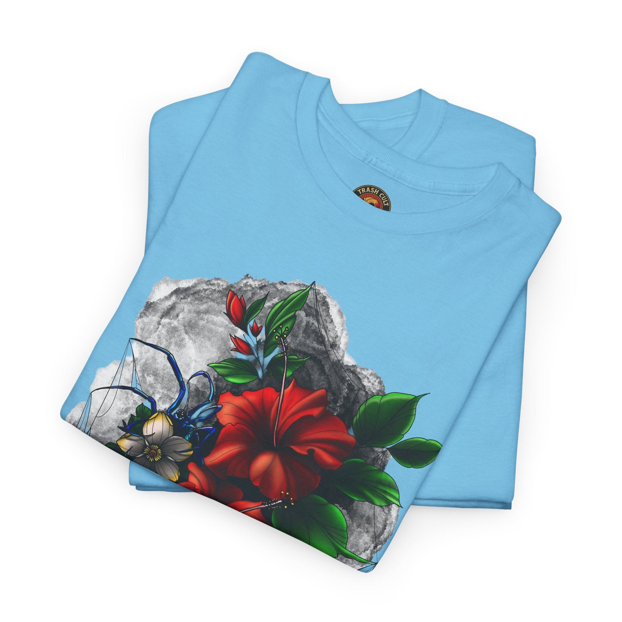 Crimson Bloom Tattoo T-Shirt – Lara Davenport x Trash Cult Supply Co. Collab (Gildan 5000)