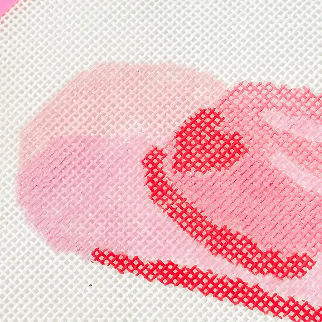 Cotswold Co Designs - Hand-Painted Pink Cowgirl Hat Needlepoint Canvas | 3” Canvas