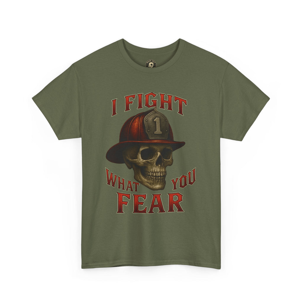 Skull Firefighter Tee - I Fight What You Fear, Casual Shirt, Gift for Firefighters, Halloween Costume, Unisex Apparel