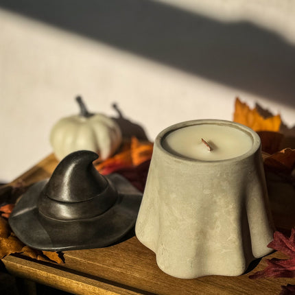 Spooky Season Halloween Candle with Cozy Crackling Wood Wick