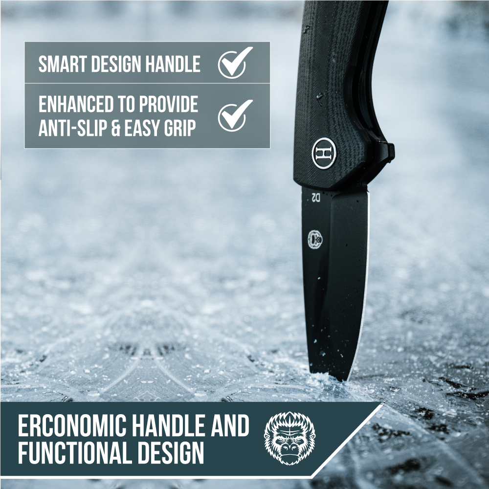 Holtzman's The Peasant Folding Pocket Knife Giftset for Men and Women (Black)