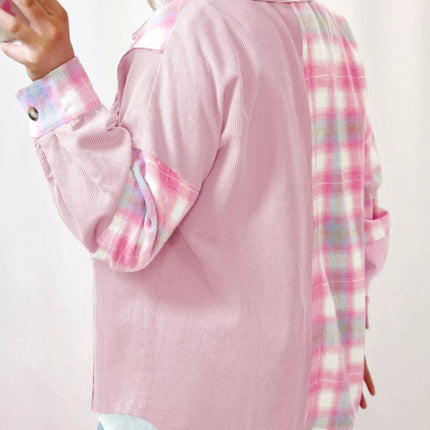 Plaid Button-Up Jacket