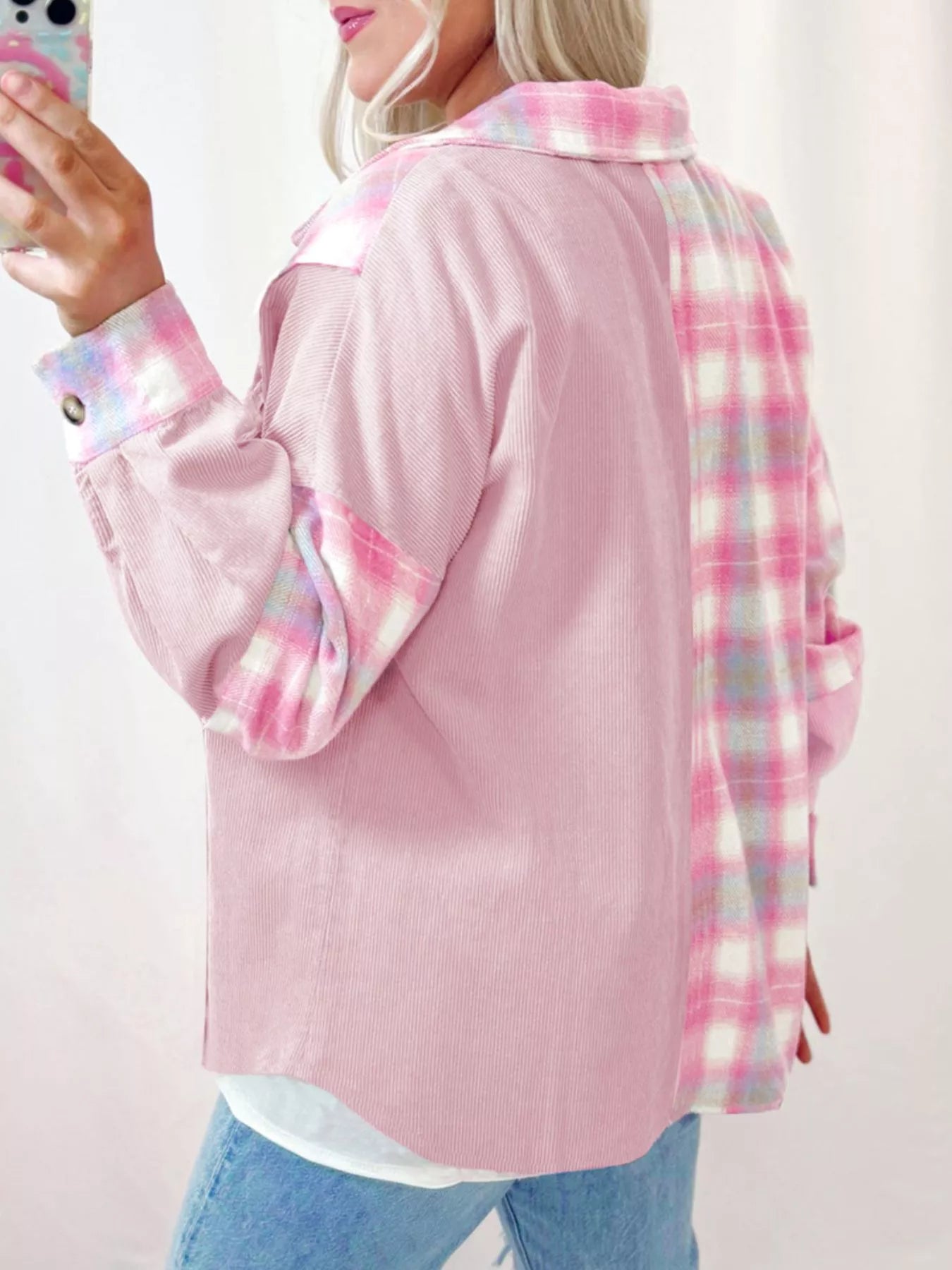 Plaid Button-Up Jacket