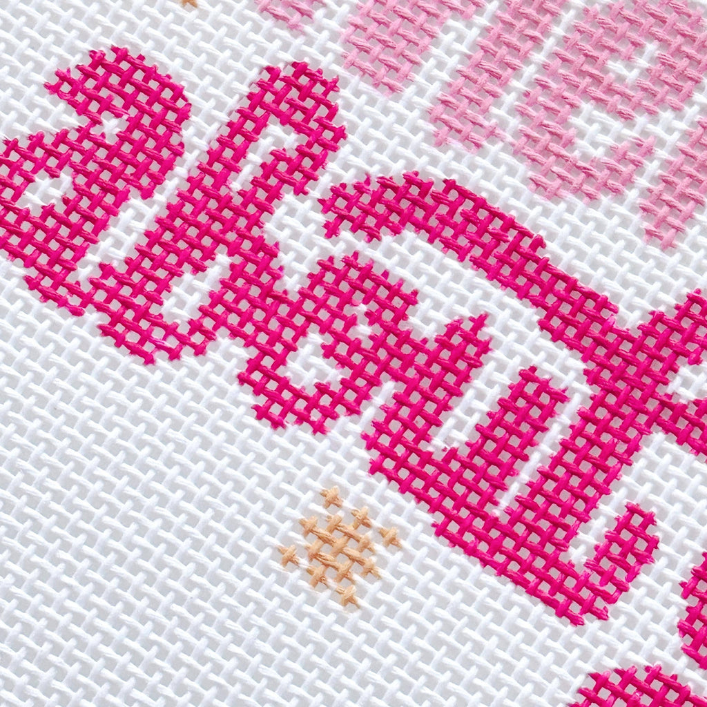 Cotswold Co Designs - Mental Health Needlepoint Canvas, Modern Cheeky Needlepoint Pillow Canvas, 13 Mesh, 9”x6” design, Snarky Needlepoint Canvas