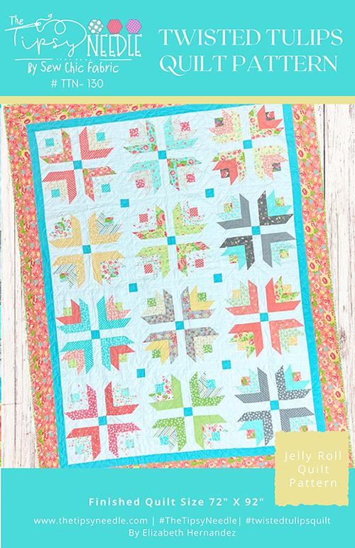Twisted Tulips Quilt Pattern by Elizabeth Hernandez for The Tipsy Needle