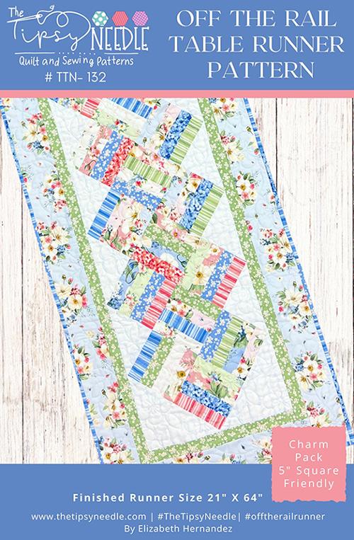 Off the Rail Table Runner Pattern by Elizabeth Hernandez for The Tipsy Needle