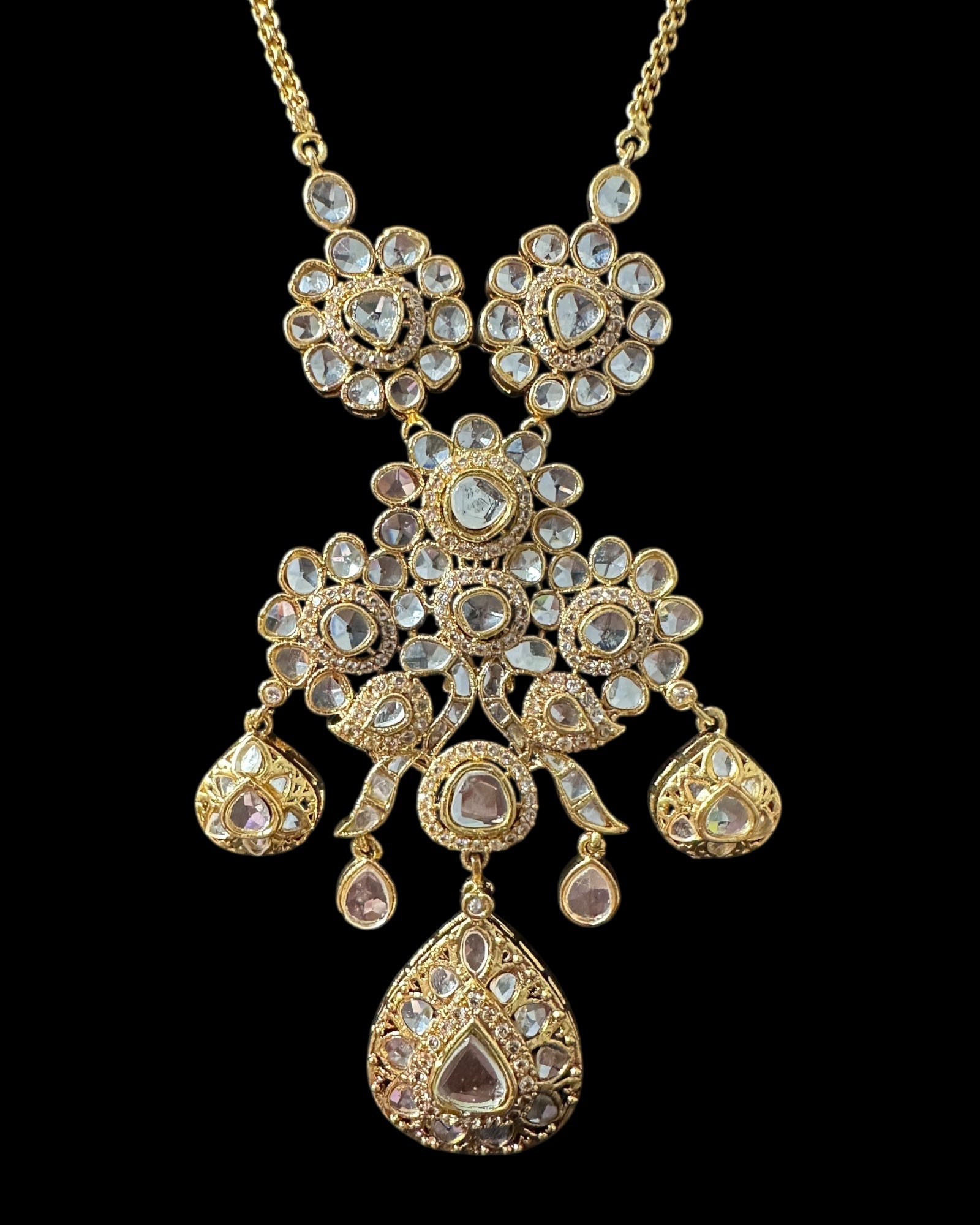 PS554 Long delicate kundan pendant mala ( READY TO SHIP )