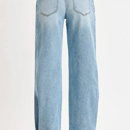 RISEN Mid Rise Wide Barrel Transferable Leg Snap Jeans