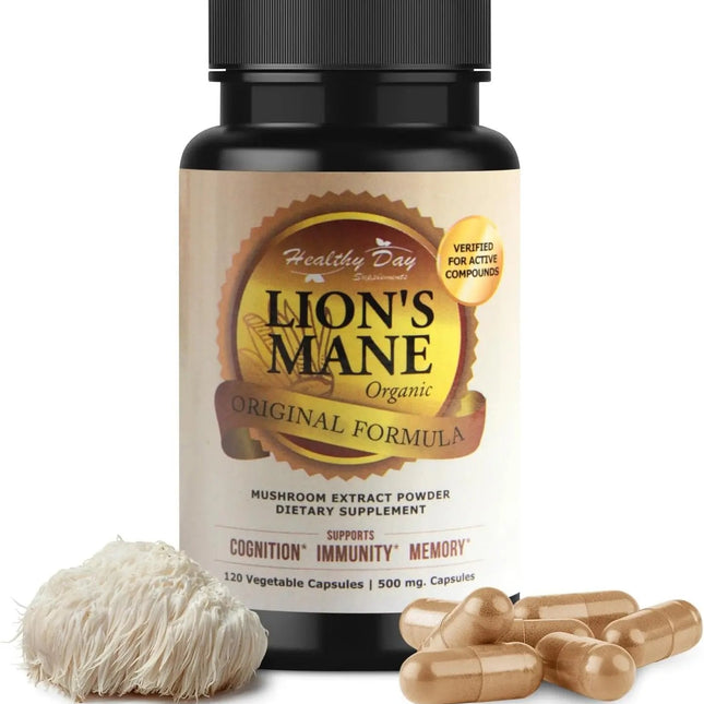 Lion’s Mane Mushroom Capsules – Supports Focus, Memory & Mental Clarity