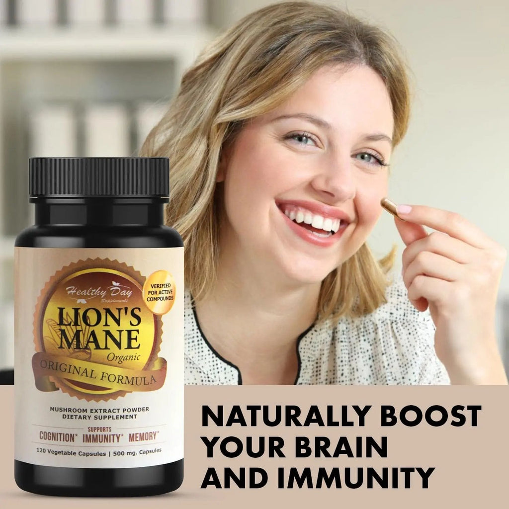 Lion’s Mane Mushroom Capsules – Supports Focus, Memory & Mental Clarity