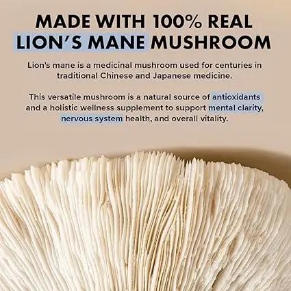 Lion’s Mane Mushroom Capsules – Supports Focus, Memory & Mental Clarity