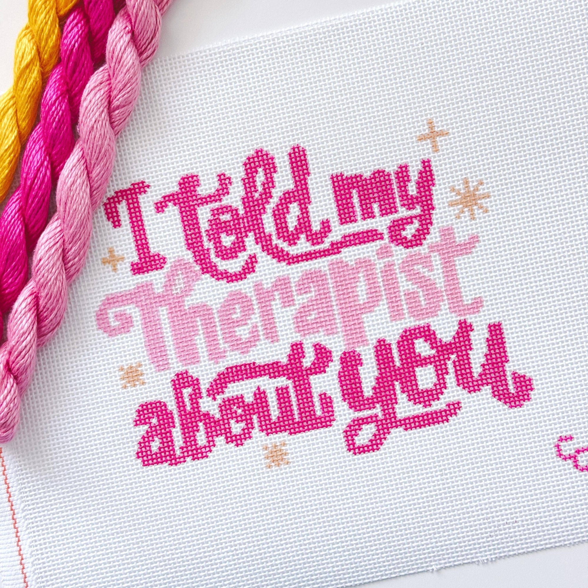 Cotswold Co Designs - Mental Health Needlepoint Canvas, Modern Cheeky Needlepoint Pillow Canvas, 13 Mesh, 9”x6” design, Snarky Needlepoint Canvas