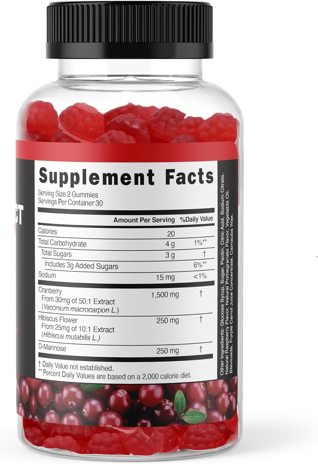 Powerful Cranberry Gummies 1500mg with D-Mannose - Urinary Tract Health - Fast-Acting Bladder Support Supplement - 60 Count
