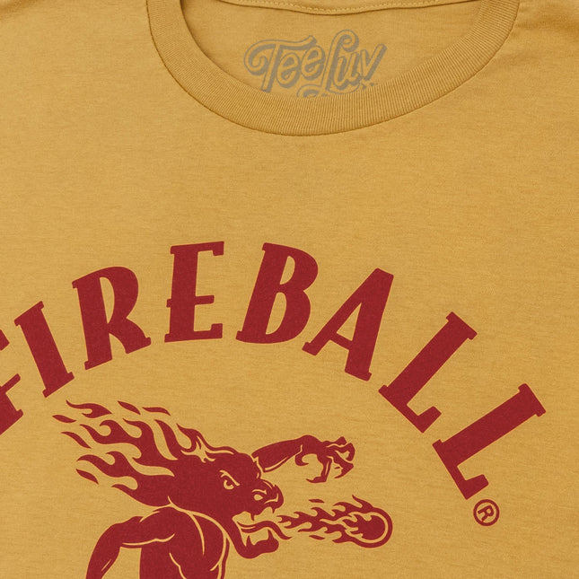 Fireball Whisky Red Hot Dragon Logo T-Shirt - Mustard Yellow