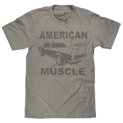 Chevrolet Camaro Faded American Muscle Graphic T-Shirt - Light Gray
