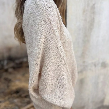 Full Size V-Neck Long Sleeve Sweater Plus Size
