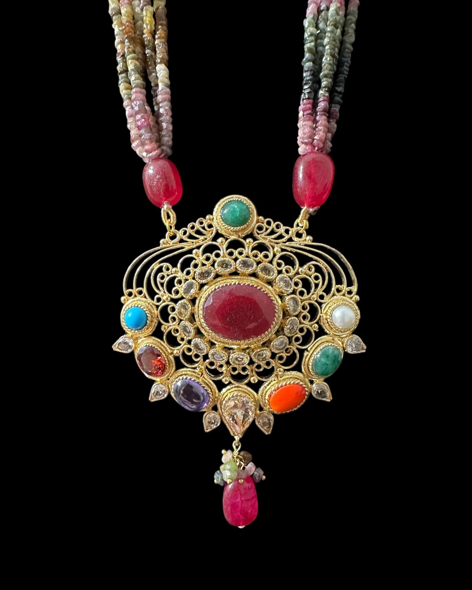 DLN127 Adaya multicolor natural  beads necklace ( READY TO SHIP )