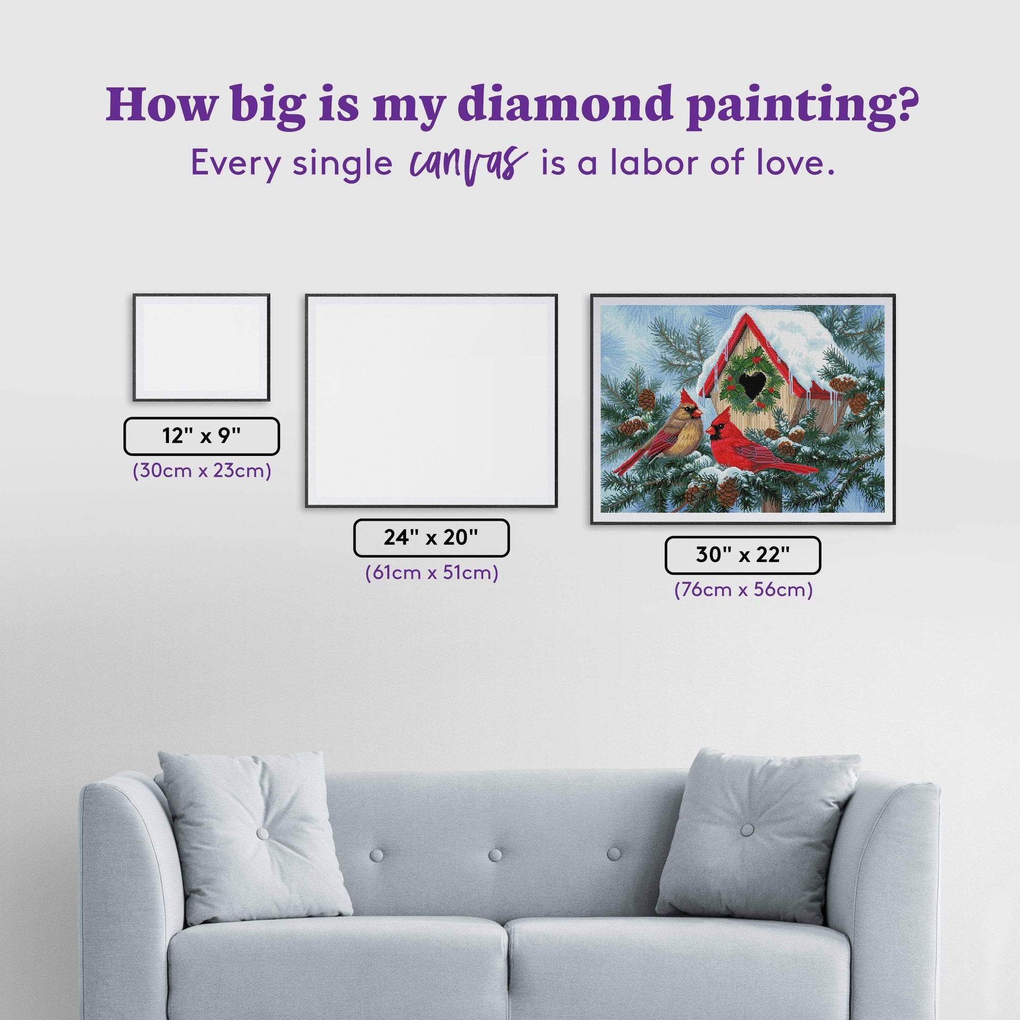 Diamond Art Club – Christmas Home Cardinal Diamond Painting (Square Drill, 30" x 22")