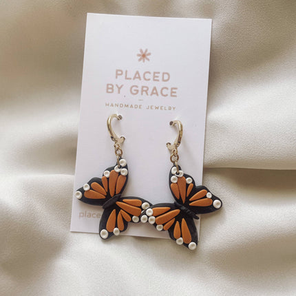 Placed by Grace - Monarch Butterfly Earrings I Butterfly Earrings I Fall