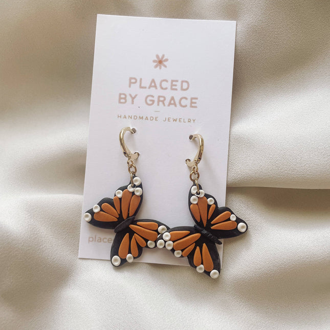 Placed by Grace - Monarch Butterfly Earrings I Butterfly Earrings I Fall