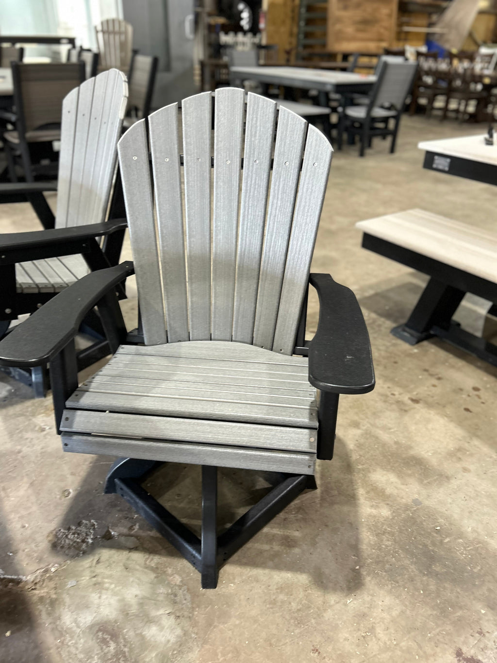 Outdoor Fanback Swivel Dining Chair - HDPE - All-Weather