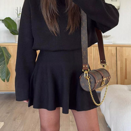 Round Neck Long Sleeve Mini Sweater Dress