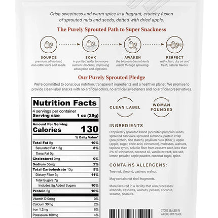 Apple Cinnamon, Sprouted Snack Mix