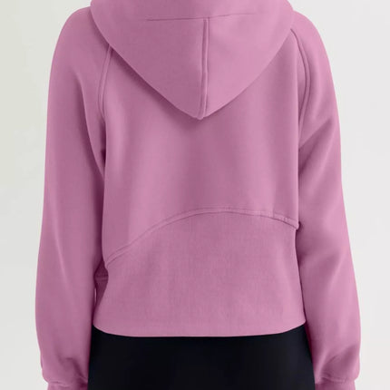 Half Zip Raglan Sleeve Hoodie