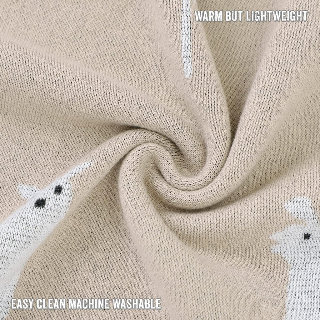 Whimsy Collection - Luxury 100% Cotton Knit Swaddle Baby Blanket