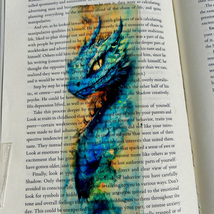 Basilisk Bookmark – Watercolor Dragon, Mythical Bookmark Design, Fantasy Creature Bookmark for Book Lovers