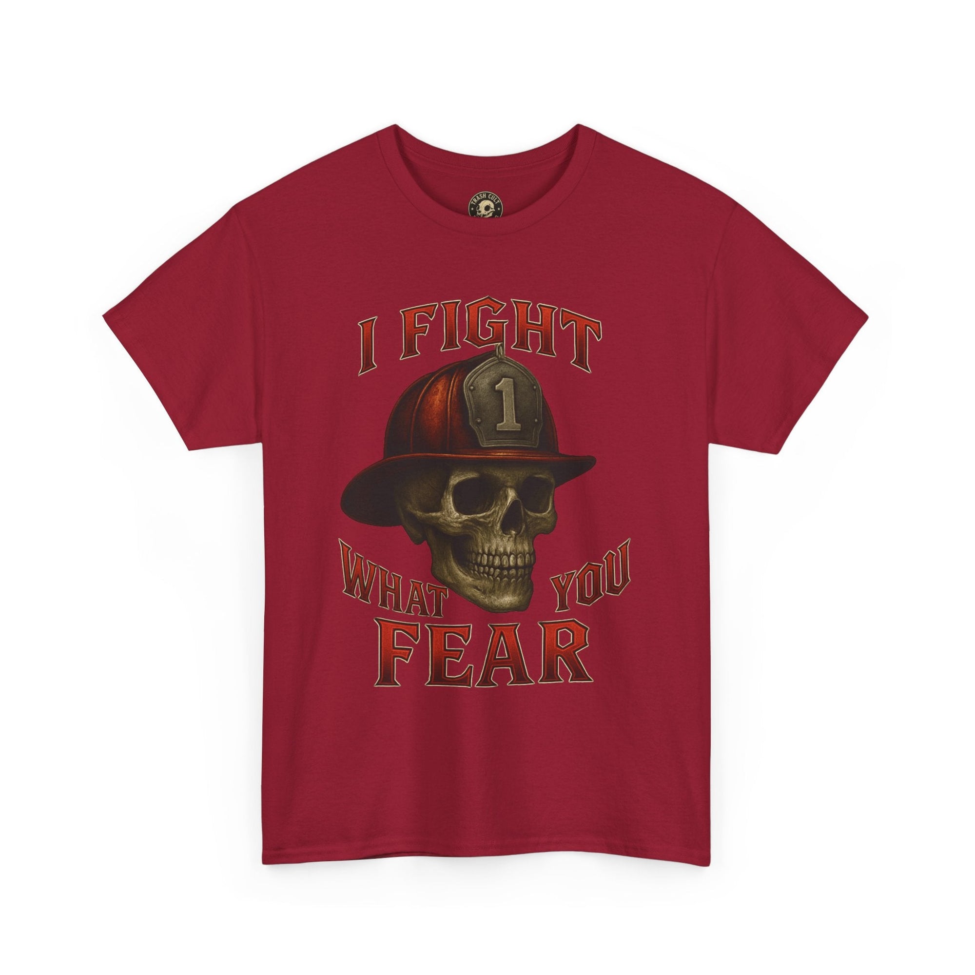 Skull Firefighter Tee - I Fight What You Fear, Casual Shirt, Gift for Firefighters, Halloween Costume, Unisex Apparel