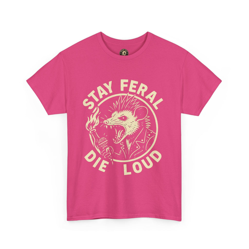 Stay Feral Die Loud Possum Punk Shirt – Trash Cult Supply Co – Gildan 5000 T-Shirt