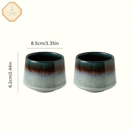 Set of 2 Japanese Kiln Ceramic Mugs | Gradient Aesthetic Drinkware