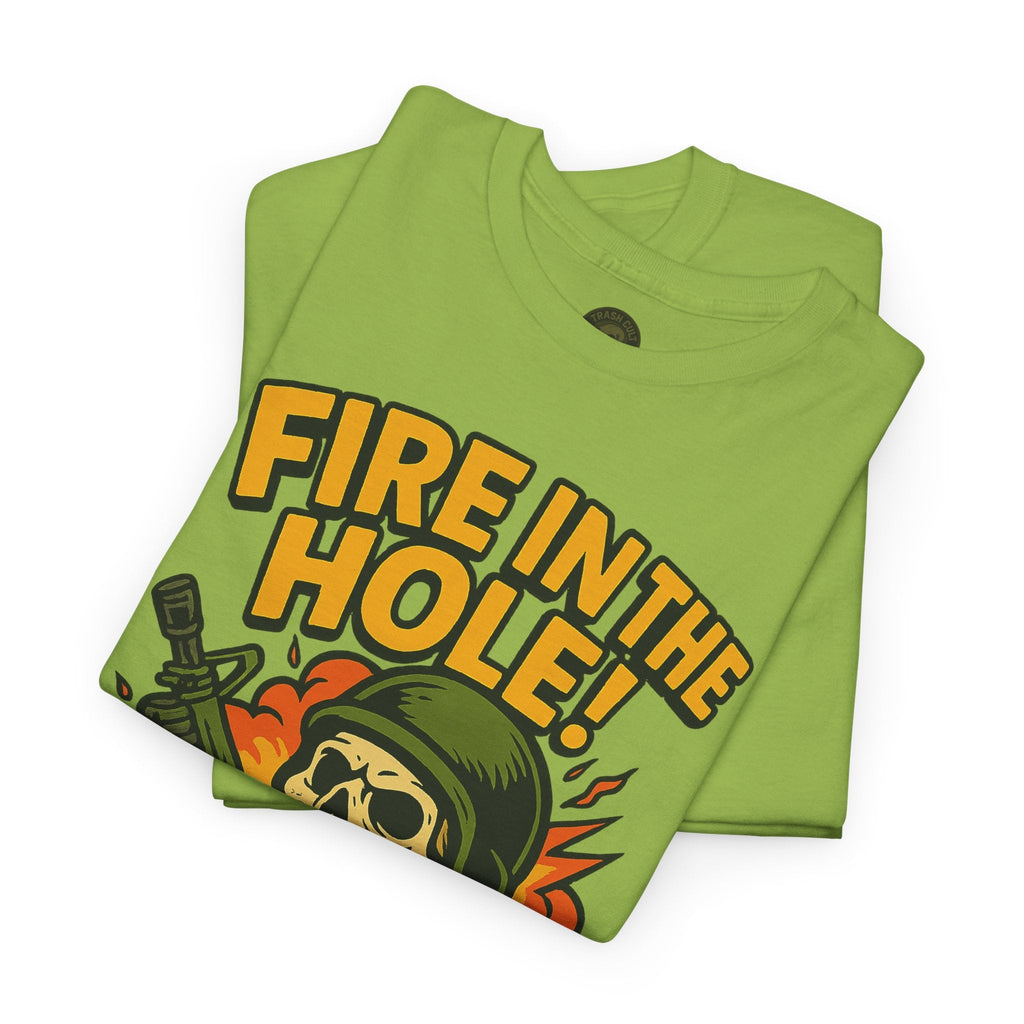 Fire in the Hole! Skeleton Soldier T-Shirt – Trash Cult Supply Co. | Gildan 5000 Combat Graphic Tee