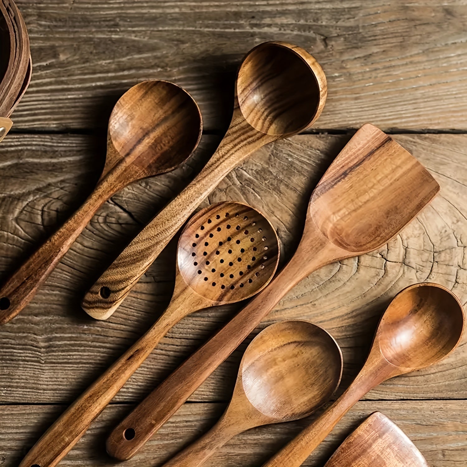 5-Piece Premium Wooden Utensil Set – Eco-Friendly & Stylish
