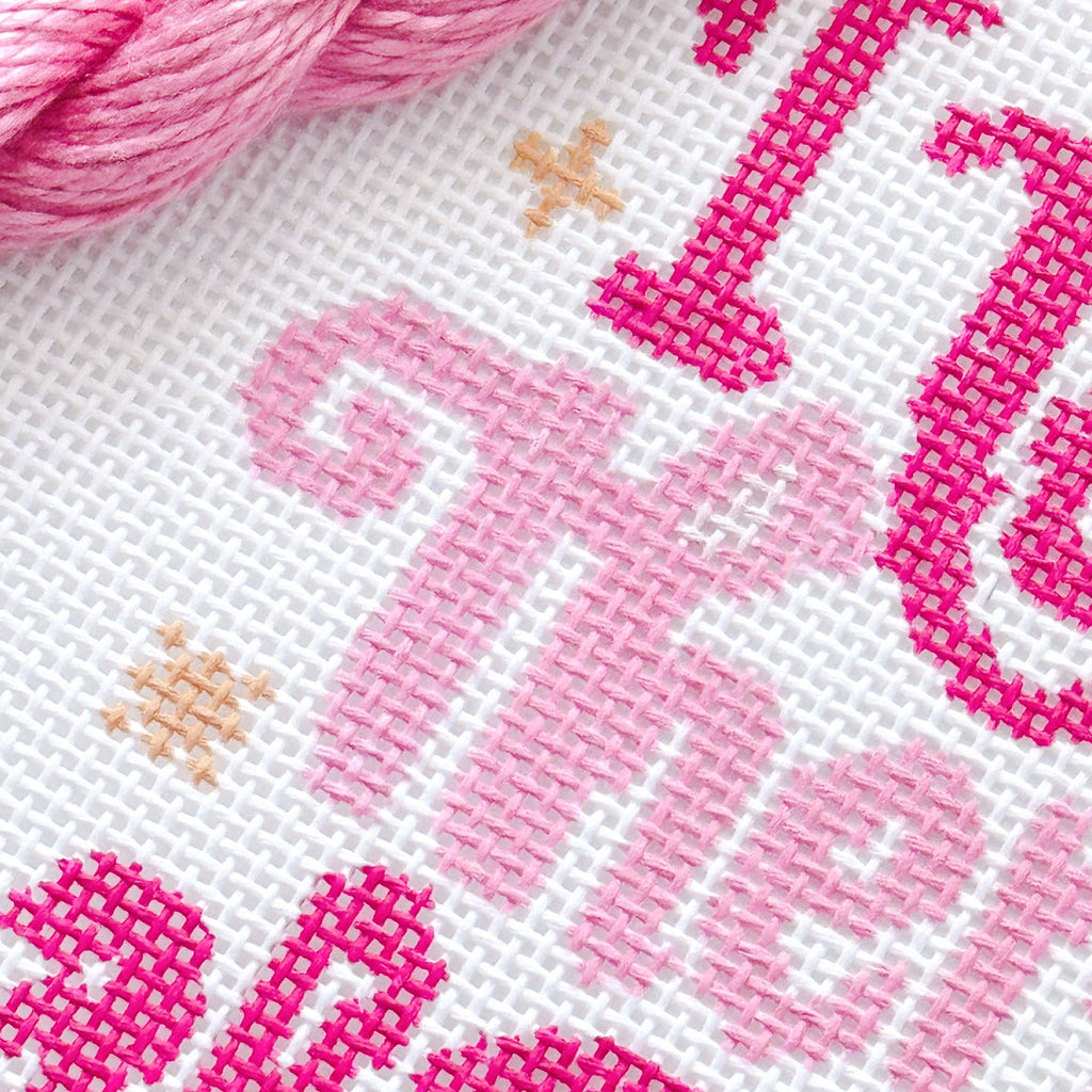 Cotswold Co Designs - Mental Health Needlepoint Canvas, Modern Cheeky Needlepoint Pillow Canvas, 13 Mesh, 9”x6” design, Snarky Needlepoint Canvas