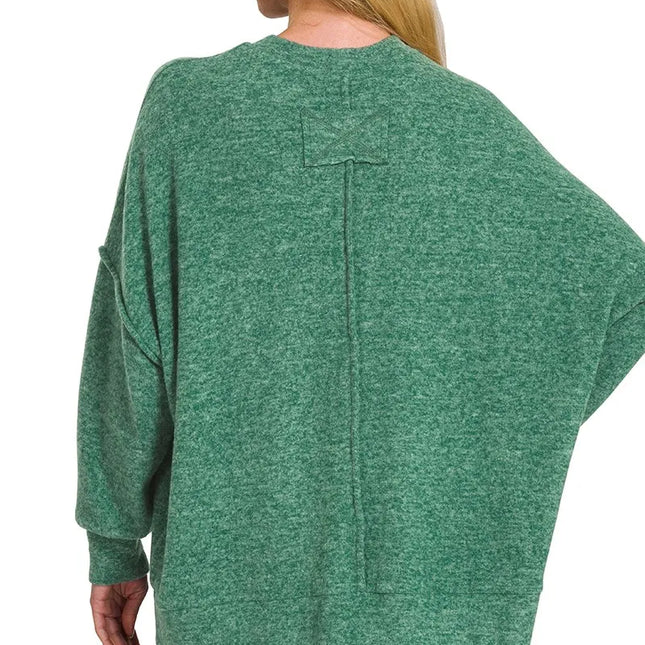 Brushed Mélange Hacci Oversized Sweater