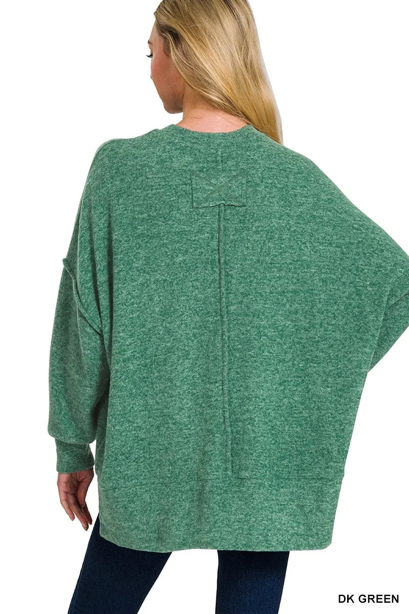 Brushed Mélange Hacci Oversized Sweater