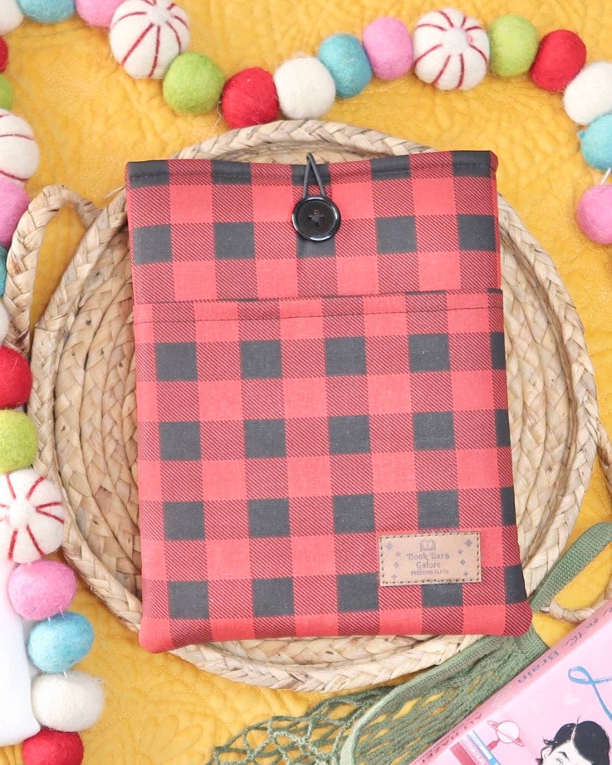 Book Barn Galore - Red Gingham Book Sleeve
