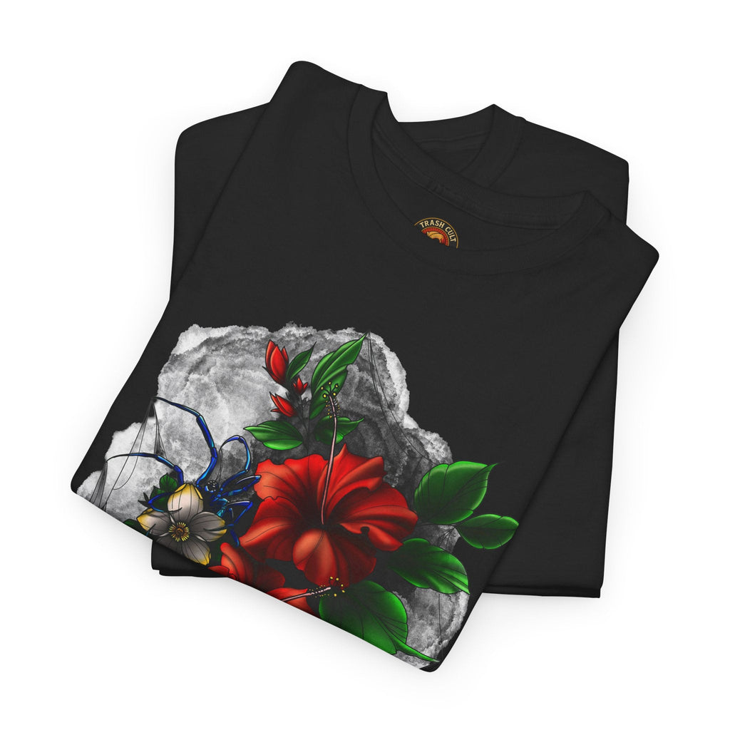 Crimson Bloom Tattoo T-Shirt – Lara Davenport x Trash Cult Supply Co. Collab (Gildan 5000)