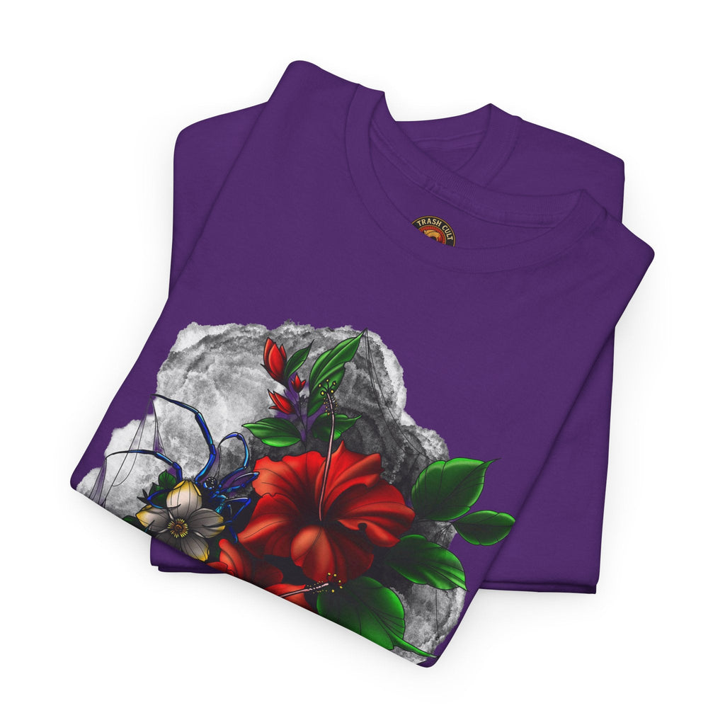 Crimson Bloom Tattoo T-Shirt – Lara Davenport x Trash Cult Supply Co. Collab (Gildan 5000)