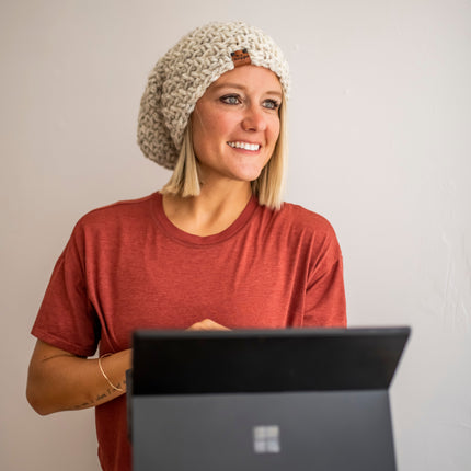 Crochet Slouch Hat | Neutral Slouchy Beanie