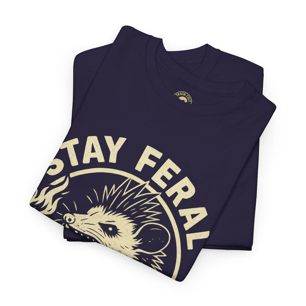 Stay Feral Die Loud Possum Punk Shirt – Trash Cult Supply Co – Gildan 5000 T-Shirt