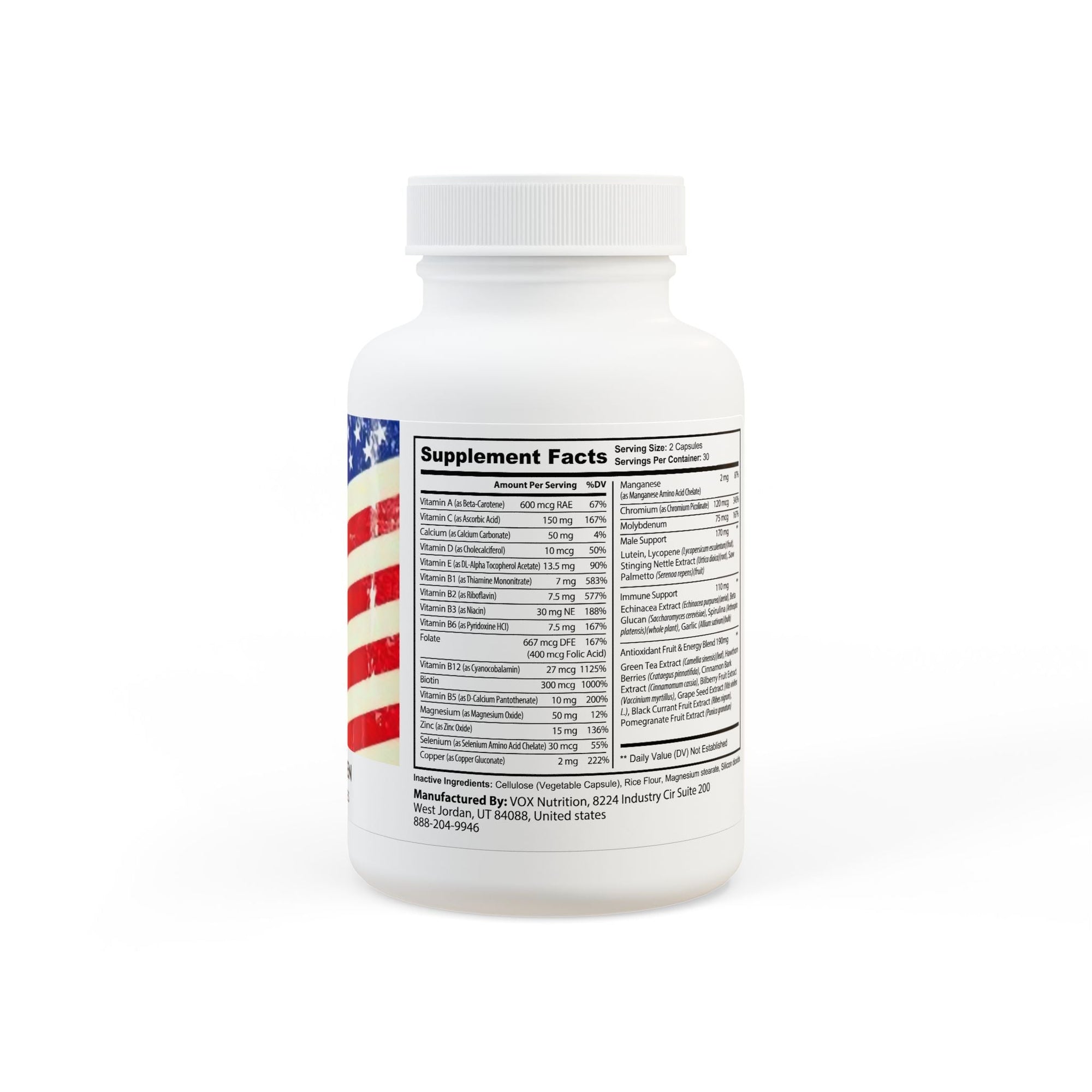 Multivitamin for Men Supplement (60 Capsules) - "Consume"