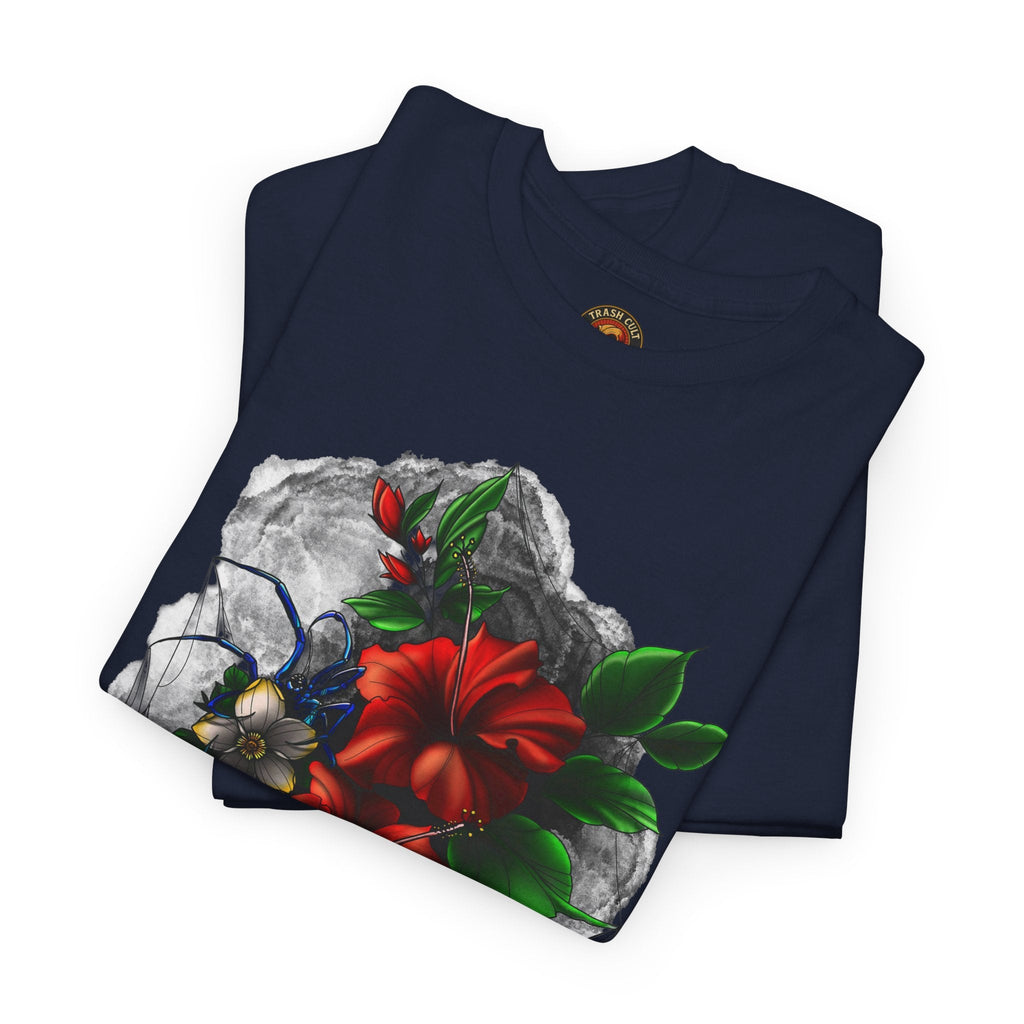 Crimson Bloom Tattoo T-Shirt – Lara Davenport x Trash Cult Supply Co. Collab (Gildan 5000)