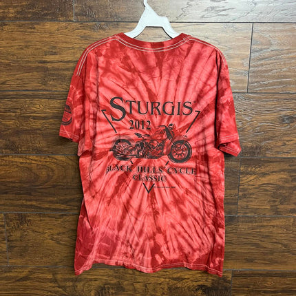 2012 Biker Black HIlls Sturgis Tie Dye T-shirt Bald Eagle L
