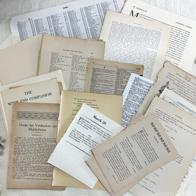 Assorted Vintage Book Pages