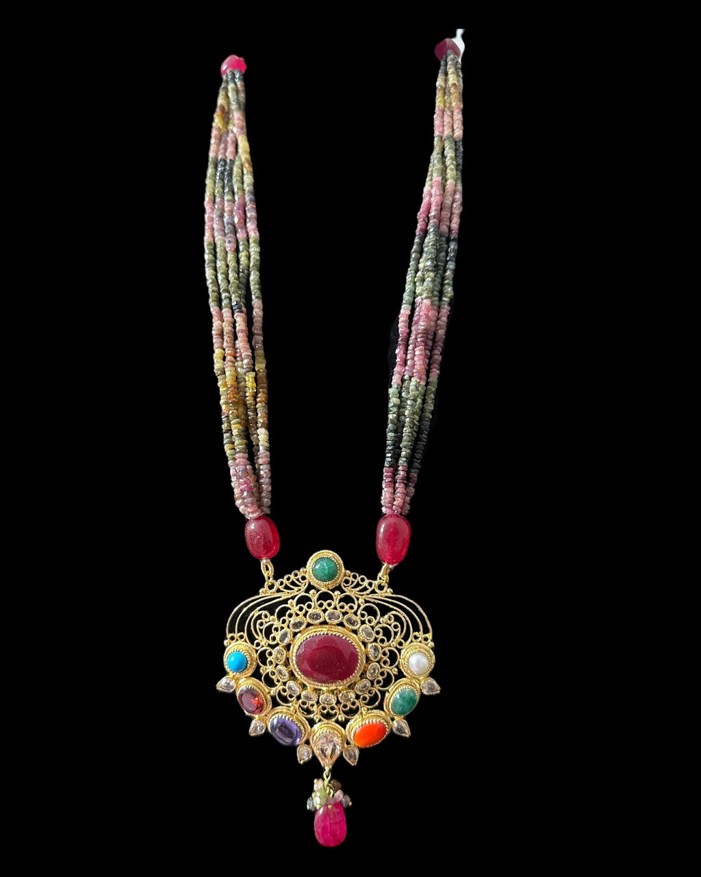 DLN127 Adaya multicolor natural  beads necklace ( READY TO SHIP )