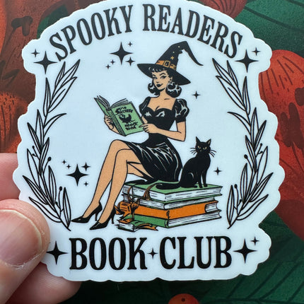 Spooky Readers Book Club Vinyl Sticker, 2.8” x 3.0”